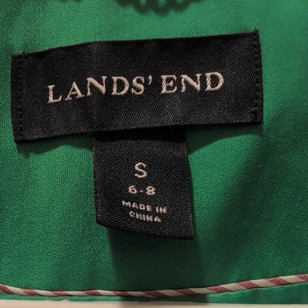 Lands End Kelly Green Women's Jacket Water Repellent Size 6-8 - Picture 2 of 6